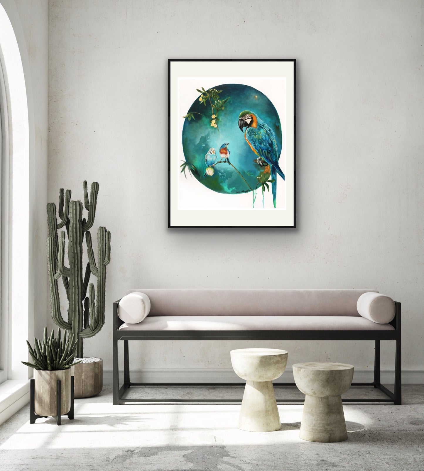 «Les 3 Amis» Lin Petershagen painting Exclusive - Giclée Art Print Framed