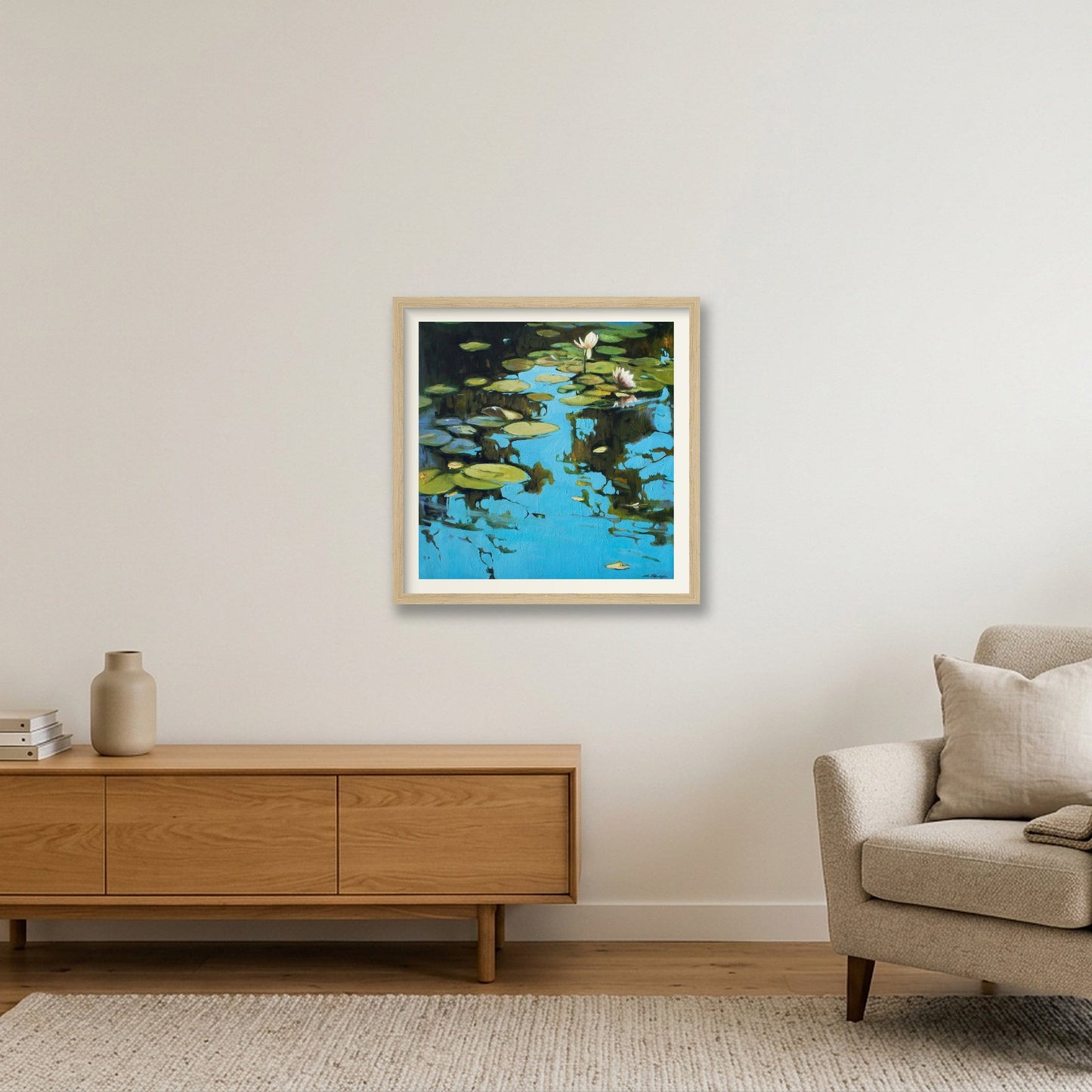 Fresh water — 40×40cm, 16×16" Oak Frame