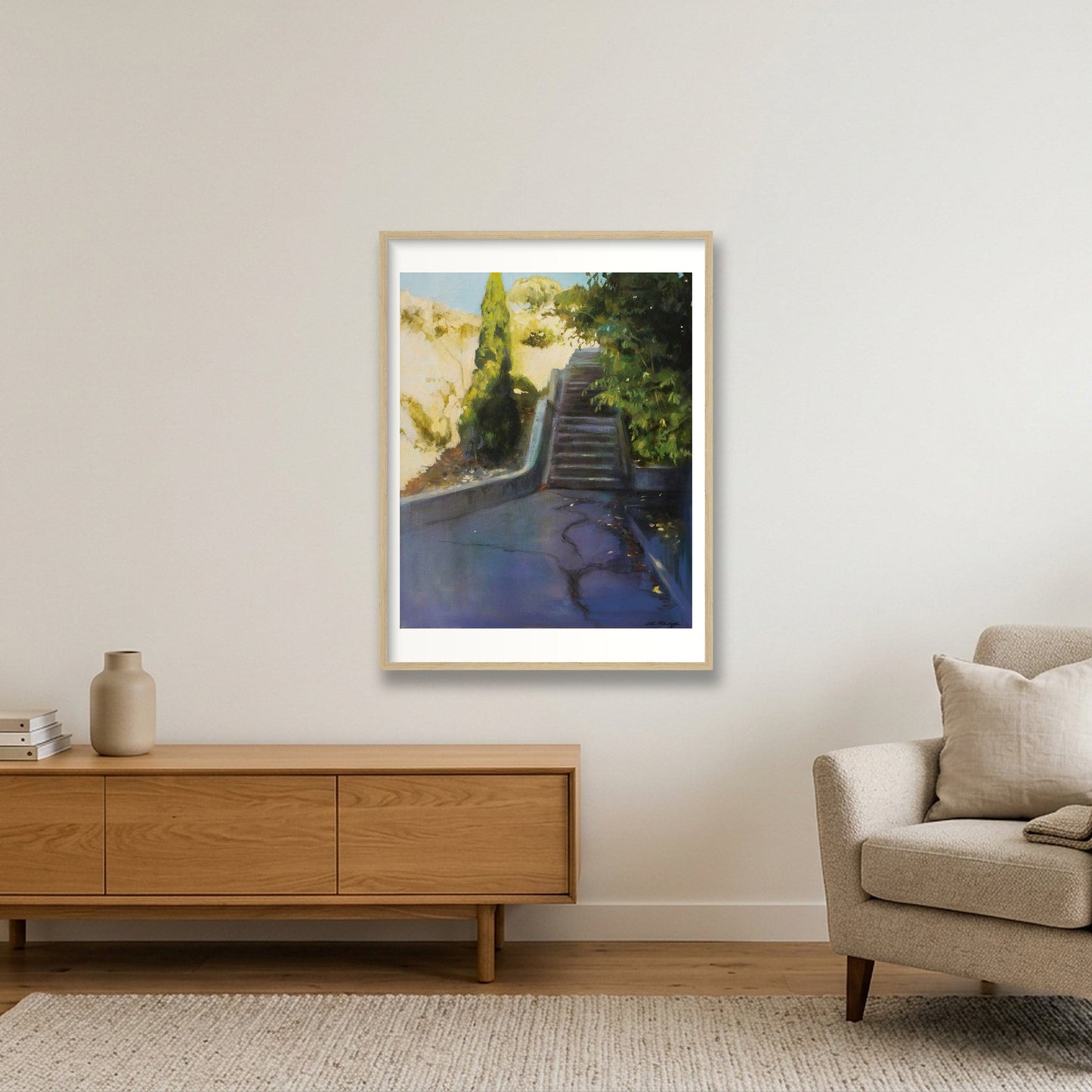 “Avenue Gravier - The Shortcut” — 60×80cm, 24×31" Oak Frame