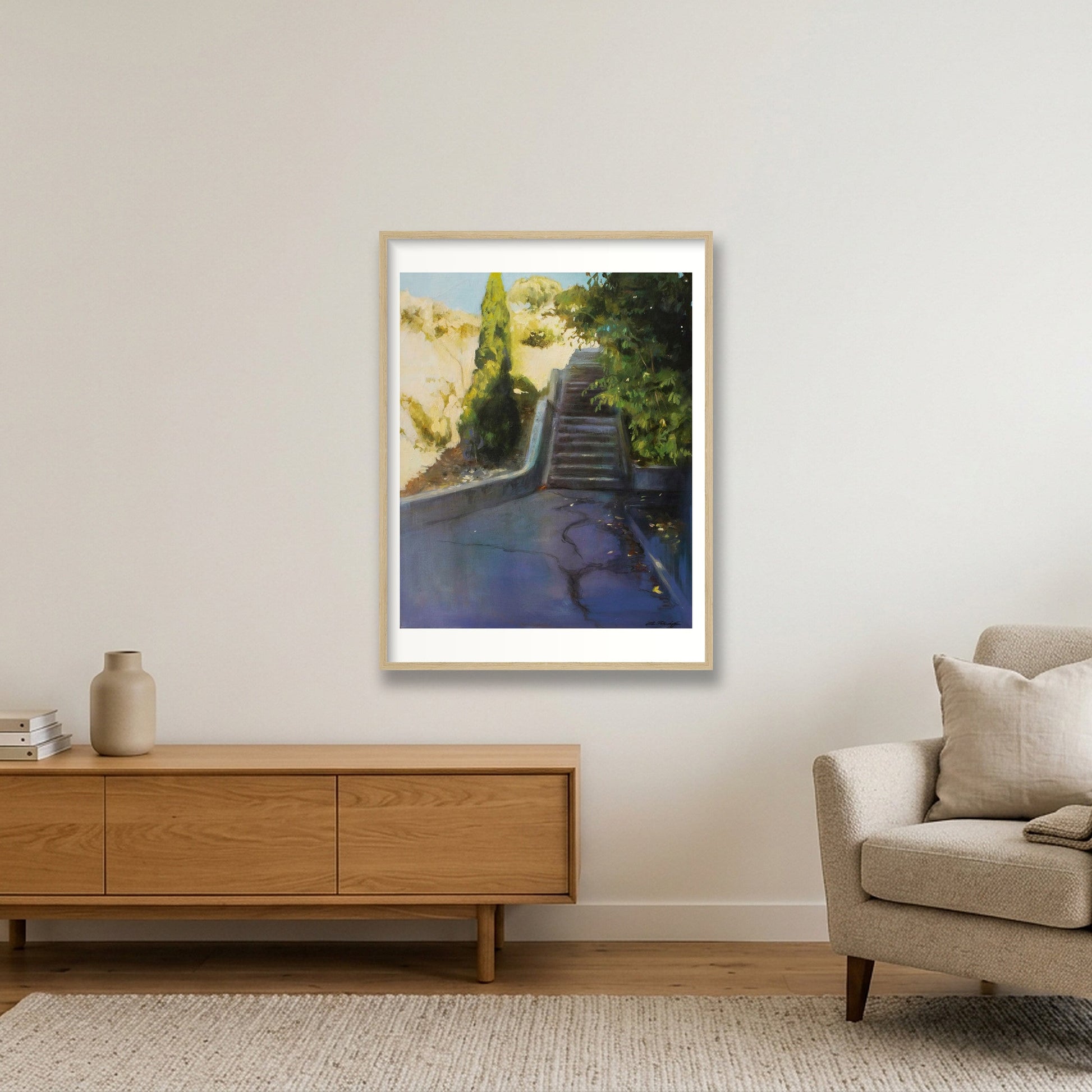 “Avenue Gravier - The Shortcut” — 60×80cm, 24×31" Oak Frame