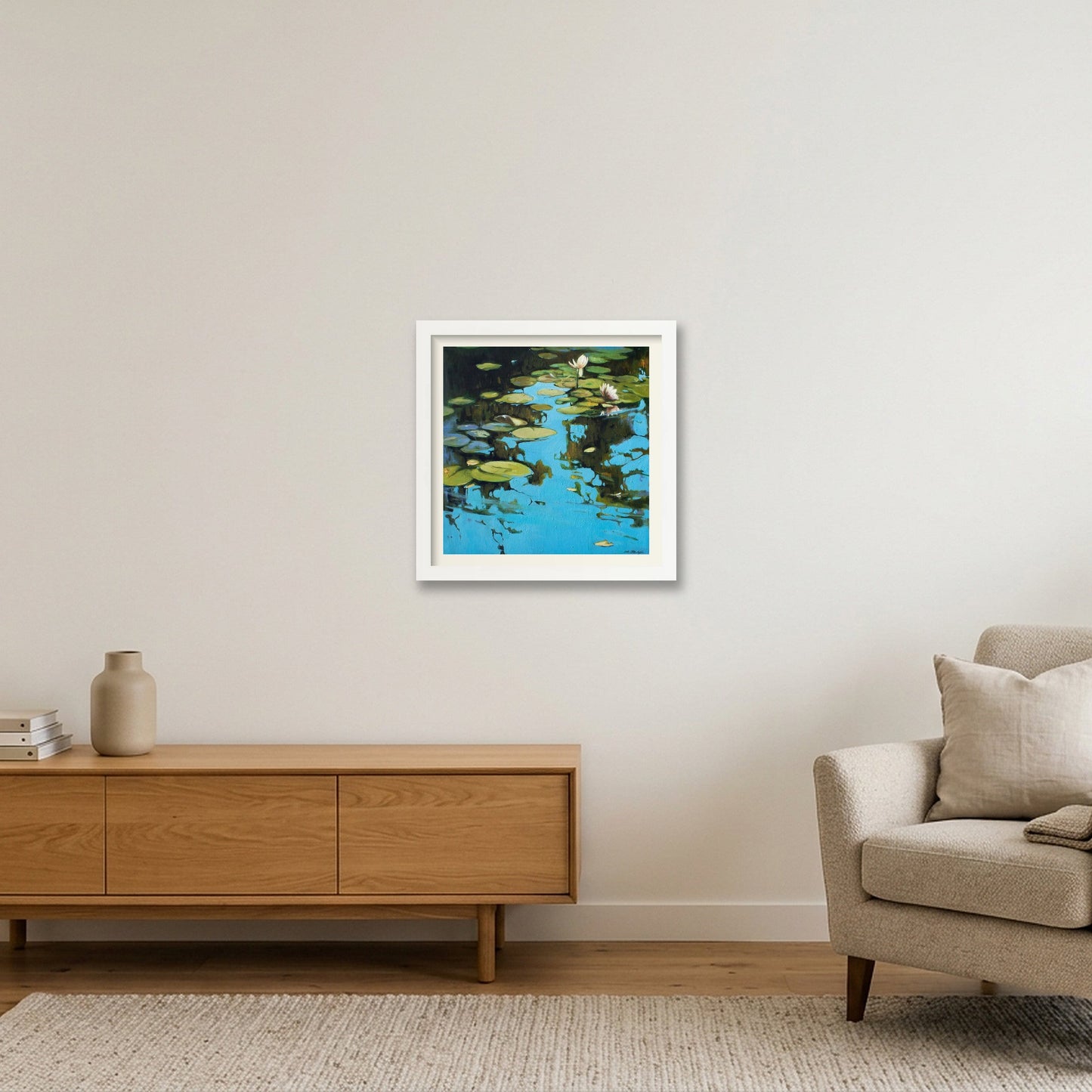 Fresh water — 30×30cm, 12×12" White Frame