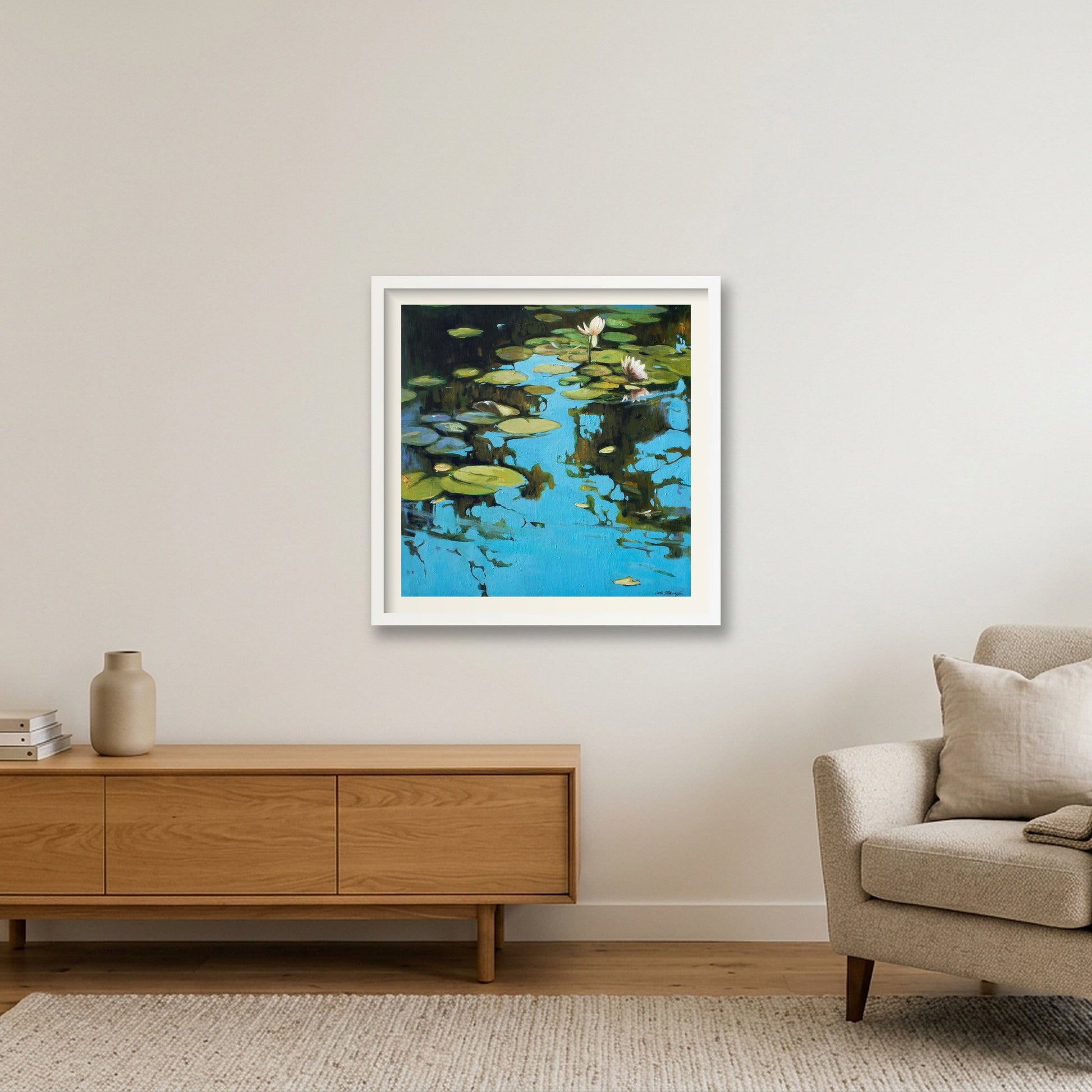 Fresh water — 50×50cm, 20×20" White Frame