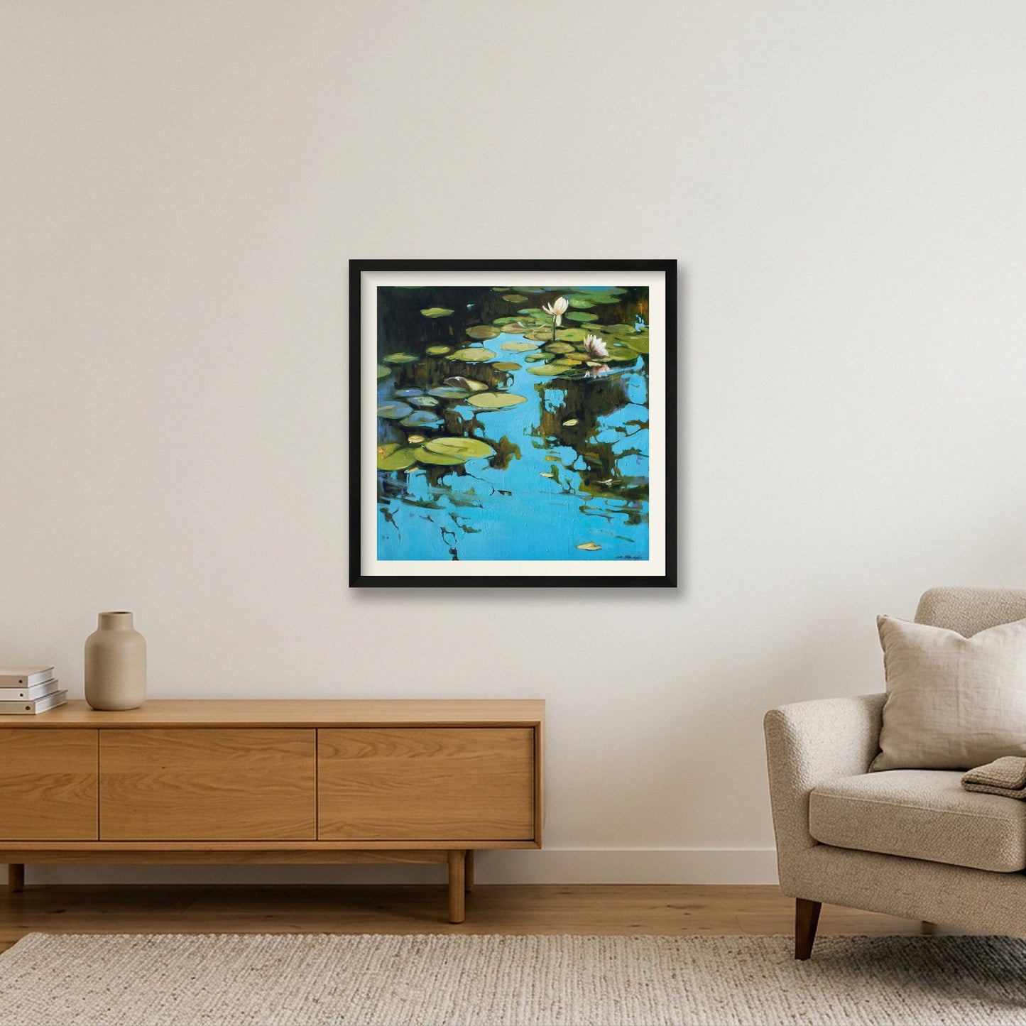 Fresh water — 50×50cm, 20×20" Black Frame