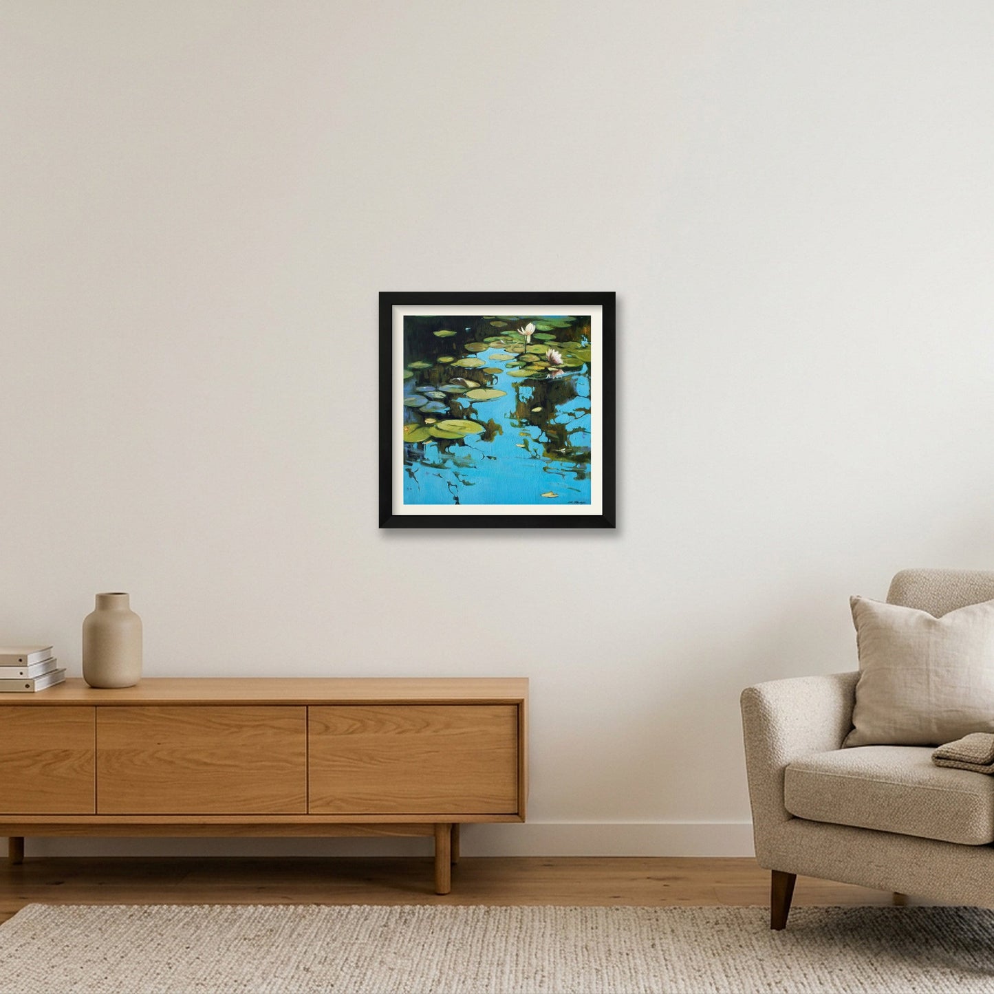 Fresh water — 30×30cm, 12×12" Black Frame