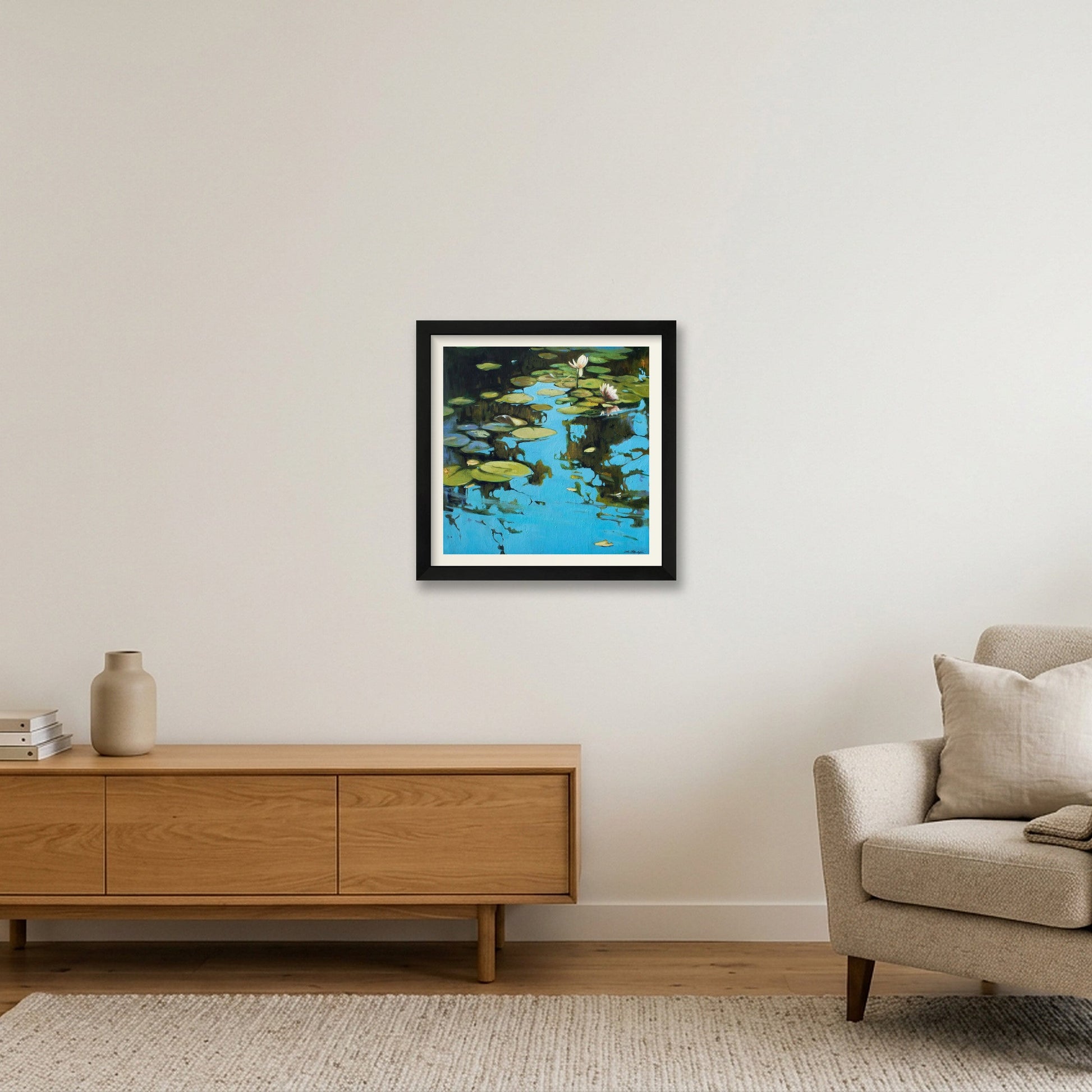 Fresh water — 30×30cm, 12×12" Black Frame