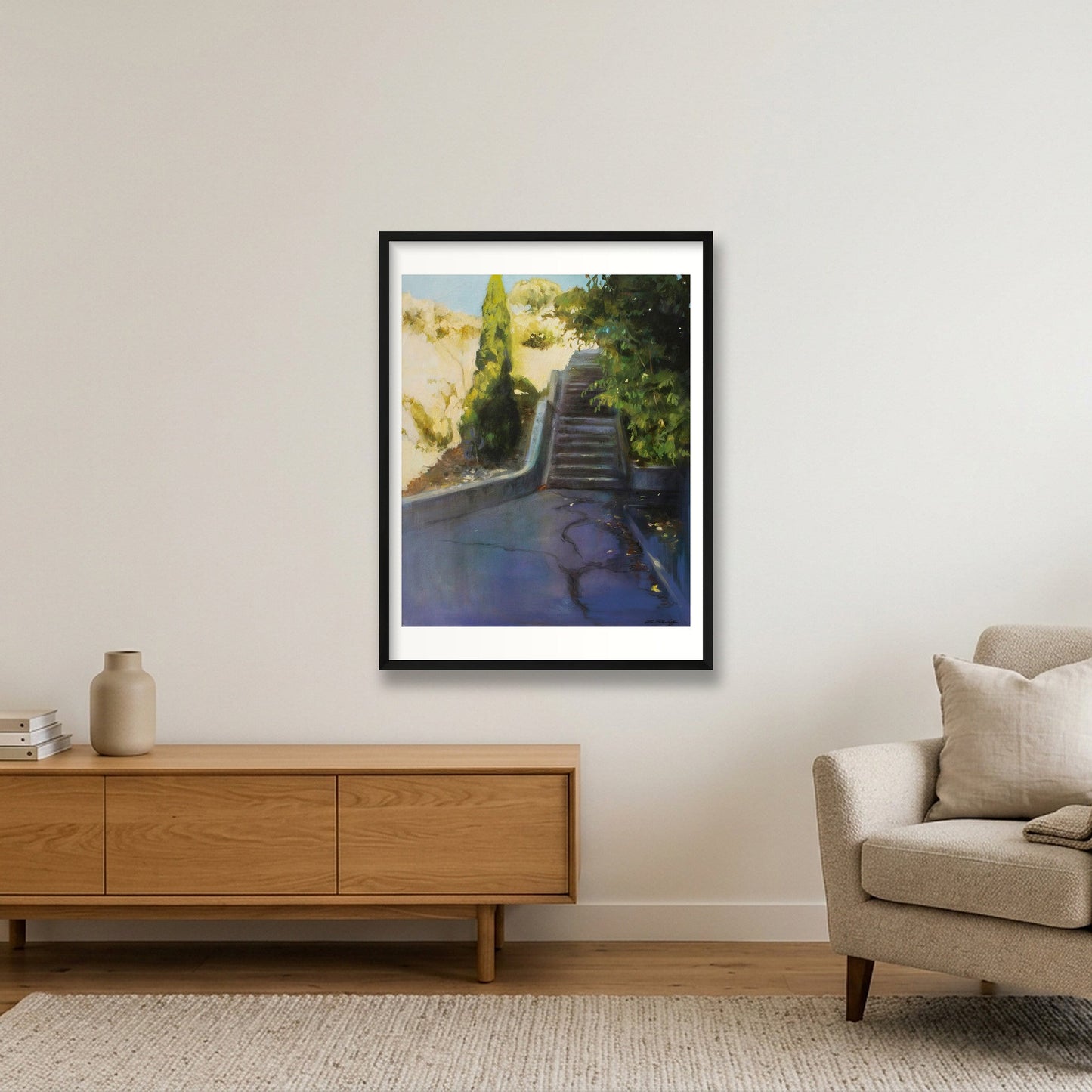 “Avenue Gravier - The Shortcut” — 60×80cm, 24×31" Black Frame