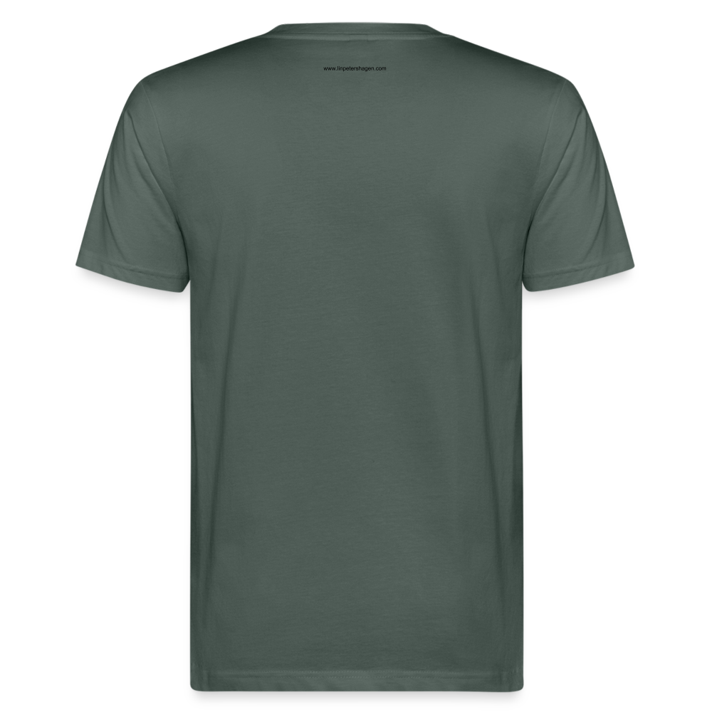 «les 4 Pigeons» Art print on Men's Organic T-Shirt 100% Coton - grey-green