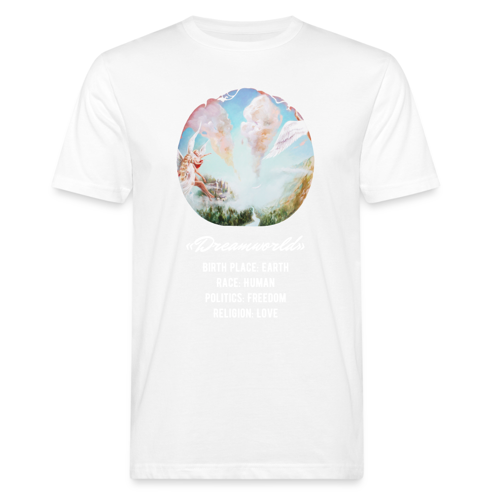 «Dreamworld» Art Print on Men's Organic T-Shirt 100% Coton - white