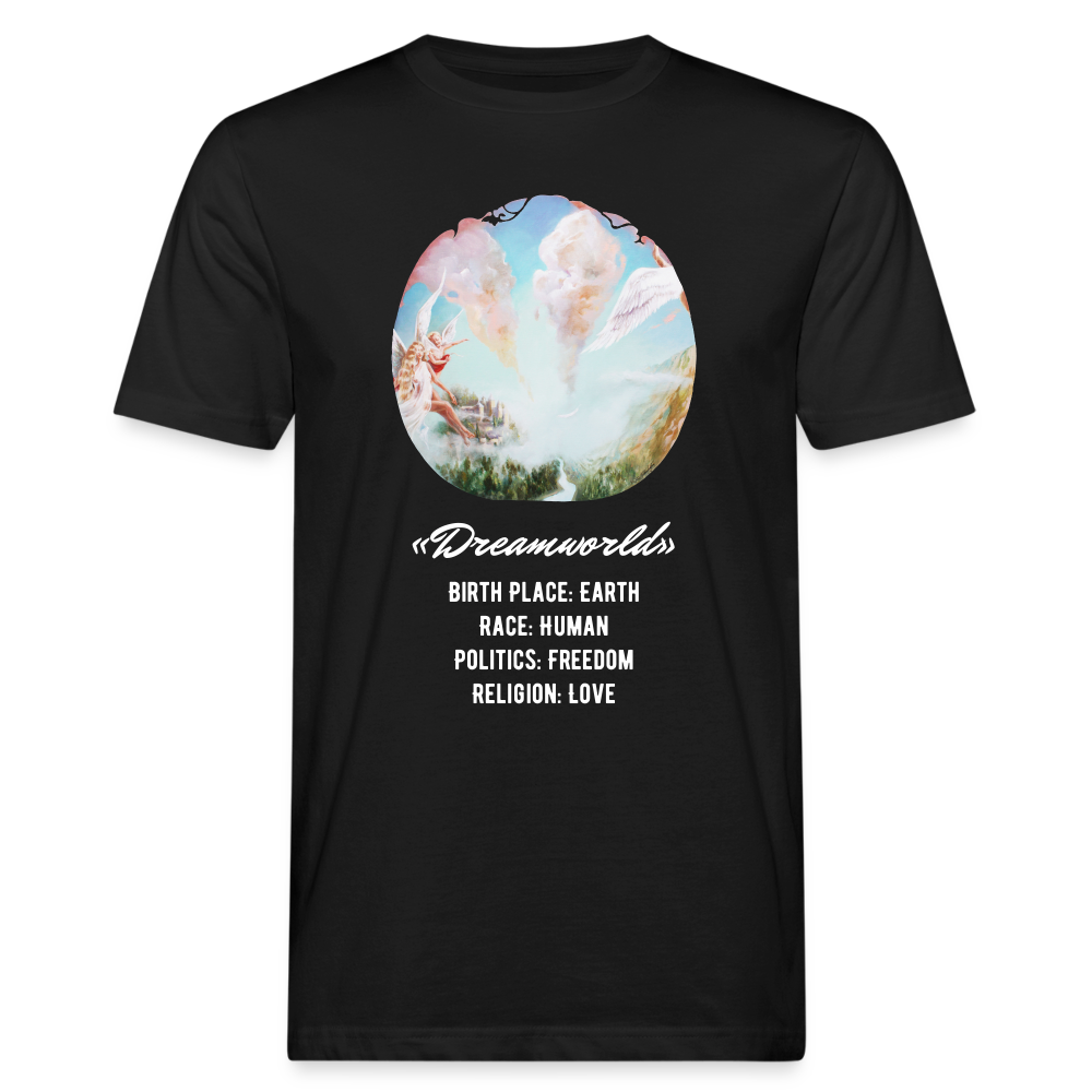 «Dreamworld» Art Print on Men's Organic T-Shirt 100% Coton - black