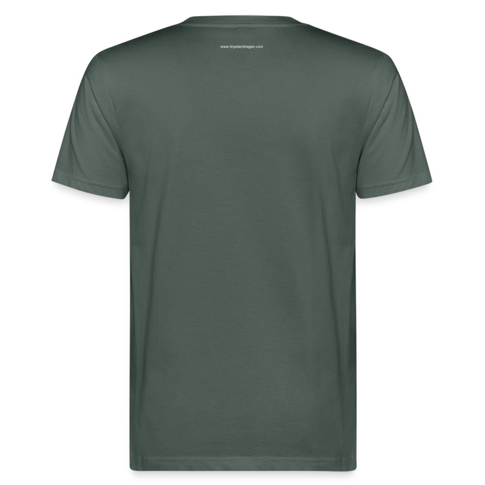 «Dreamworld» Art Print on Men's Organic T-Shirt 100% Coton - grey-green