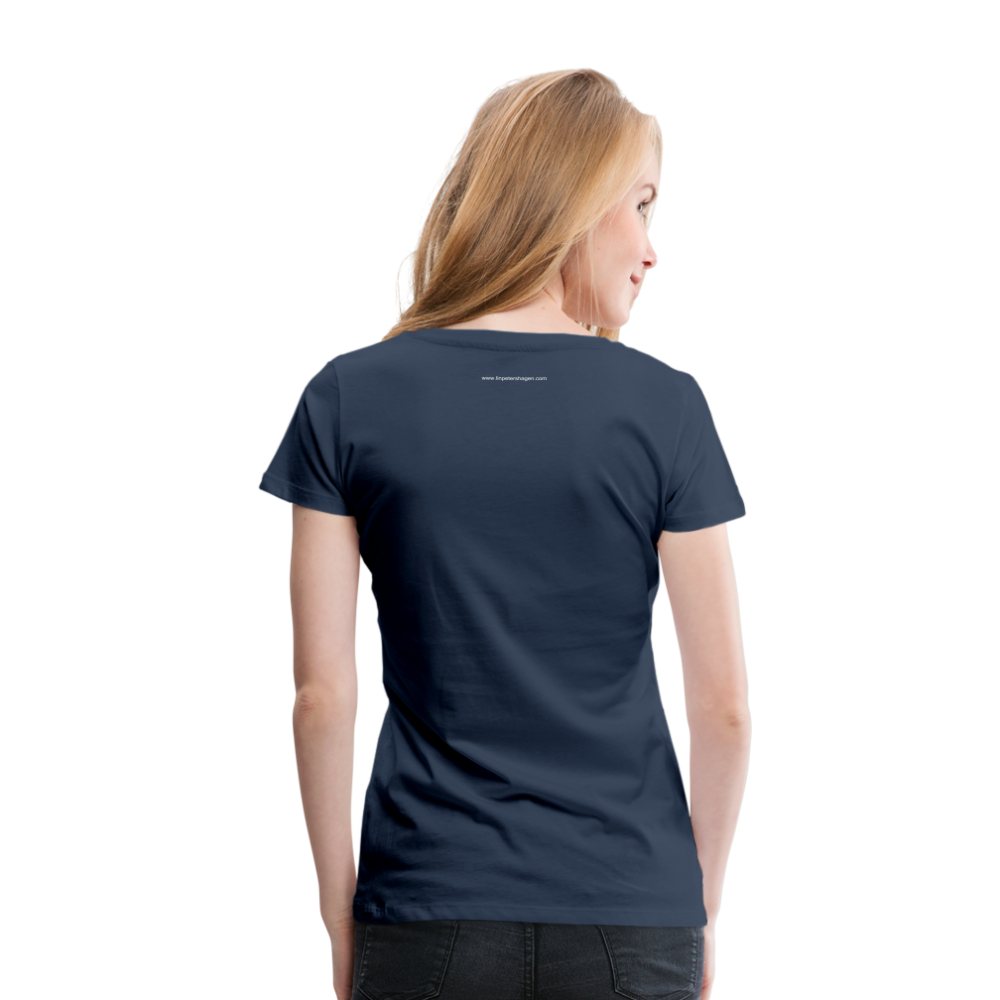 «Dreamworld» Art Print on Women’s Premium T-Shirt 100% Coton - navy