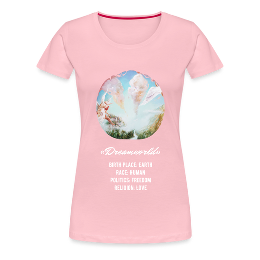 «Dreamworld» Art Print on Women’s Premium T-Shirt 100% Coton - rose shadow